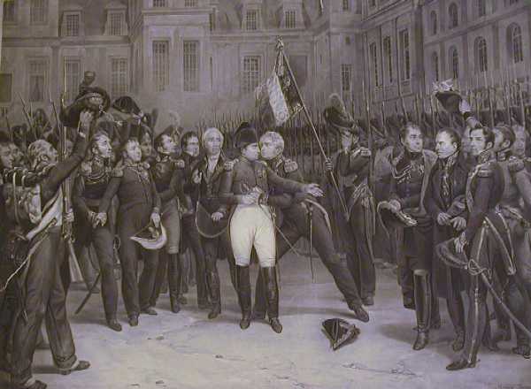Les adieux de Fontainebleau, gravure d'Horace Vernet