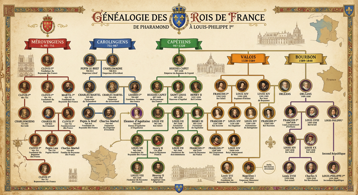 Arbre Généalogique des Rois de France