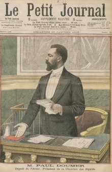 Une du Petit Journal Supplément illustré présentant M. Paul Doumer, député de l'Aisne, président de la Chambre des députés