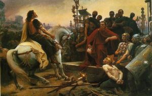 Vercingétorix jette ses armes aux pieds de César (Lionel ROYER)